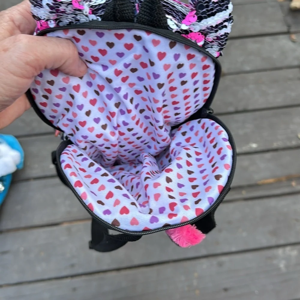 NWT Ty Zoey Sequin Zebra Plush Backpack